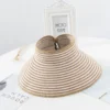 LaMaxPa New Women Summer Visors Hat Foldable Sun Hat Wide Large Brim Beach Hats Straw Hat chapeau femme Beach UV Protection Cap 18