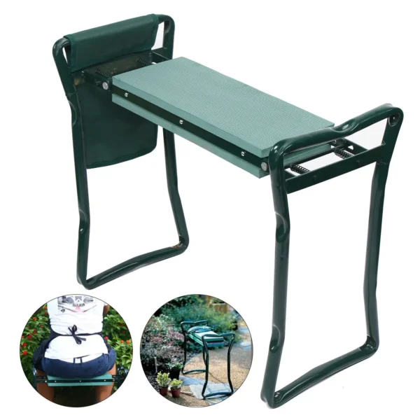 Portable Folding Garden Kneeler Bench Kneeling Stool Thicken Soft EVA Pad Seat Cushion With Storage Pouch 1