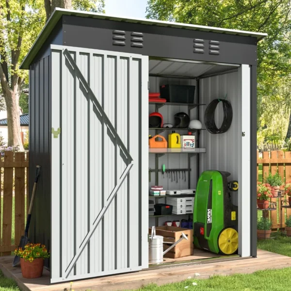 4.5x2.5 FT Outdoor Storage Shed, Large Garden Shed with Updated Frame Structure and Lockable Doors 1