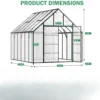 12x10 FT Garden Greenhouse, Easy Assembly Large Aluminum Heavy Duty Polycarbonate Greenhouses Kit, Walk-in Green House 6