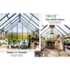 12x10 FT Garden Greenhouse, Easy Assembly Large Aluminum Heavy Duty Polycarbonate Greenhouses Kit, Walk-in Green House 3