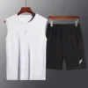 Mens thin quick drying vest+shorts 2